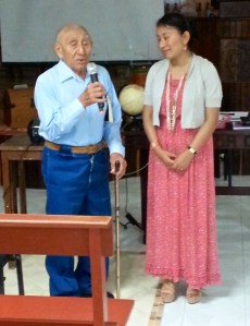 Father of FIVE pastors, 101 year old, Marcelino Coyoc Dzul, joins Francelia in exhorting parents and leaders to a greater commitment to Christian education in the home and the church ~ Campeche