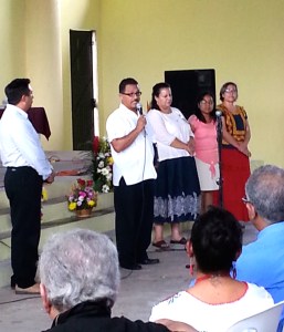 Blessing and commissioning of (L to R) Elizabeth B, Esther S, Elizabeth A (Gloria S not present)