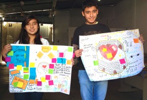 Young artists sharing what they learned in the AMO training 