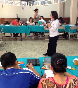 Participant teaching what she has learned.